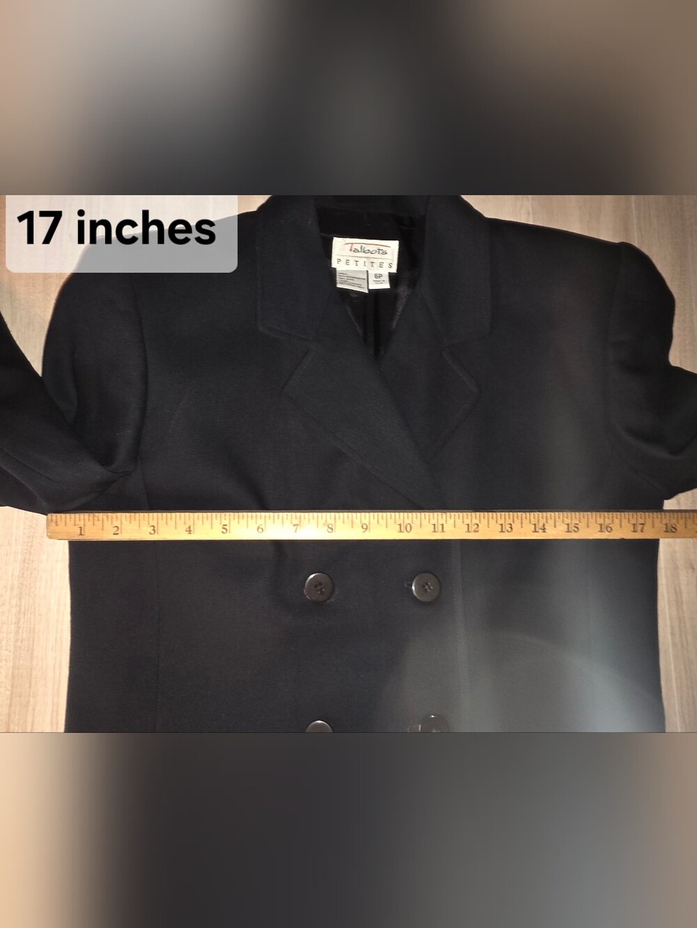 1990s Vintage Talbots Black Double-Breasted Women’s Jacket/Blazer Made In USA - Picture 7 of 9